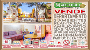 DEPARTAMENTO DOS AMBIENTES CON TRES BALCONES Y VISTA AL MAR – SAN BERNARDO –