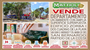 DEPARTAMENTO UN AMBIENTE CON BALCÓN AL FRENTE -SAN BERNARDO-