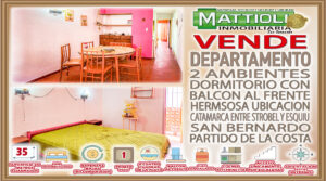 DEPTO DOS AMBIENTES EN UN 1º PISO-DORMITORIO CON BALCÓN –SAN BERNARDO–