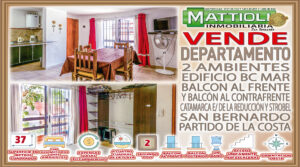 DEPTO DOS AMBIENTES CON BALCÓN AL FRENTE Y POSTERIOR –SAN BERNARDO–