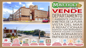 DEPTO DE UN AMBIENTE (DIVIDIDO) A REFACCIONAR A METROS DE LA PLAYA -SAN BERNARDO-